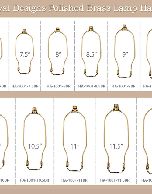 Load image into Gallery viewer, Heavy Duty Harp for Lamp Shade Holder, 7 Inch, Polished Brown Base
