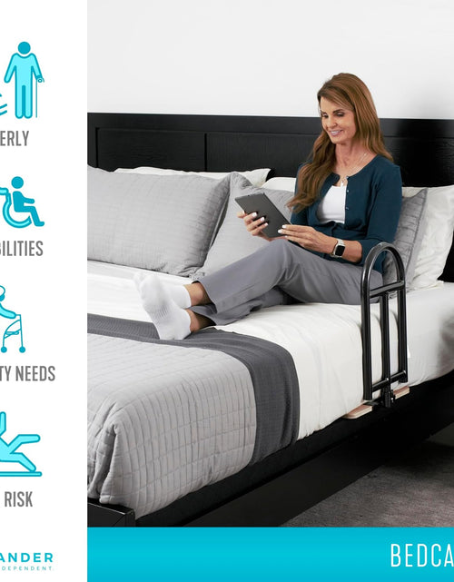Load image into Gallery viewer, Bedcane, Adult Bed Rail and Support Handle, Height Adjustable Elderly Stand Assist with Organizer Pouch
