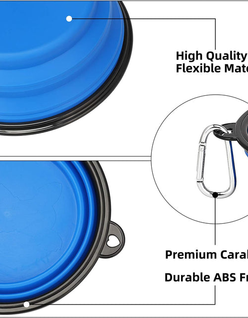 Load image into Gallery viewer, Extra Large Collapsible Dog Bowls 2 Pack, 34Oz Foldable Dog Travel Bowl, Portable Dog Water Food Bowl with Carabiner, Pet Feeding Cup Dish for Traveling, Walking, Parking
