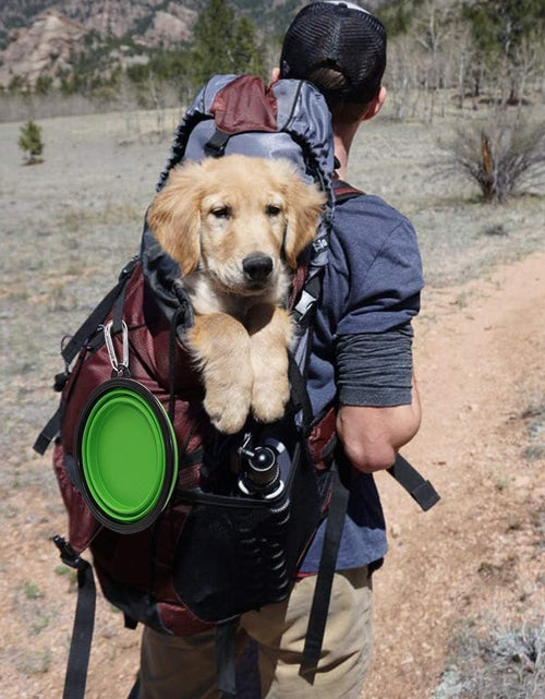 Load image into Gallery viewer, Collapsible Dog Bowl, 2 Pack Collapsible Dog Water Bowls for Cats Dogs, Portable Pet Feeding Watering Dish for Walking Parking Traveling with 2 Carabiners
