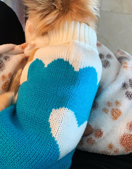 Load image into Gallery viewer, Pet Dog Sweaters Classic Knitwear Turtleneck Winter Warm Puppy Clothing Cute Strawberry and Heart Doggie Sweater
