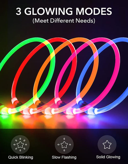 Load image into Gallery viewer, Light up Dog Collars - Rechargeable LED Dog Collar, Glowing Puppy Collar, TPU Cuttable Dog Walking Lights for Small Medium and Large Dogs (Pink-Ii)
