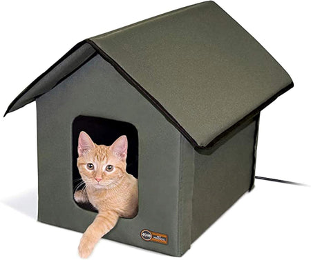 Original Outdoor Heated Kitty House Cat Shelter 19 X 22 X 17 Inches - Heated or Unheated