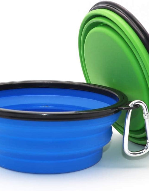 Load image into Gallery viewer, Collapsible Dog Bowl, 2 Pack Collapsible Dog Water Bowls for Cats Dogs, Portable Pet Feeding Watering Dish for Walking Parking Traveling with 2 Carabiners
