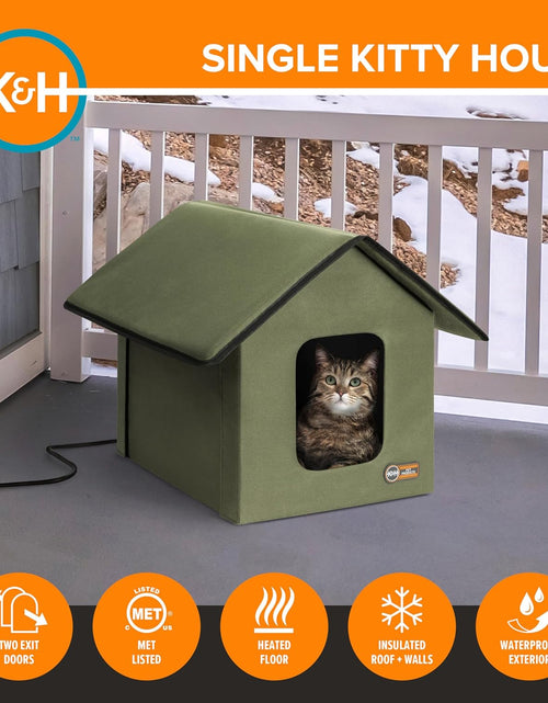 Load image into Gallery viewer, Original Outdoor Heated Kitty House Cat Shelter 19 X 22 X 17 Inches - Heated or Unheated
