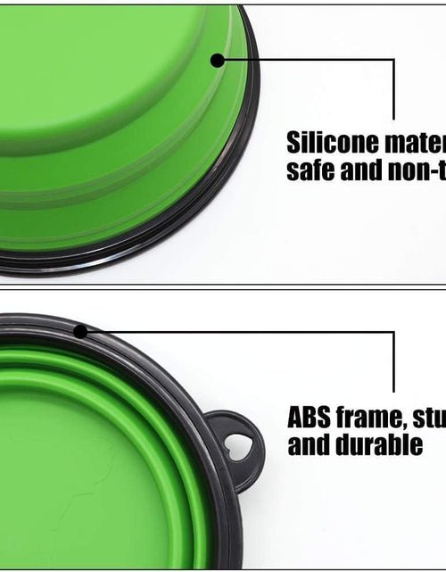 Load image into Gallery viewer, Collapsible Dog Bowl, 2 Pack Collapsible Dog Water Bowls for Cats Dogs, Portable Pet Feeding Watering Dish for Walking Parking Traveling with 2 Carabiners
