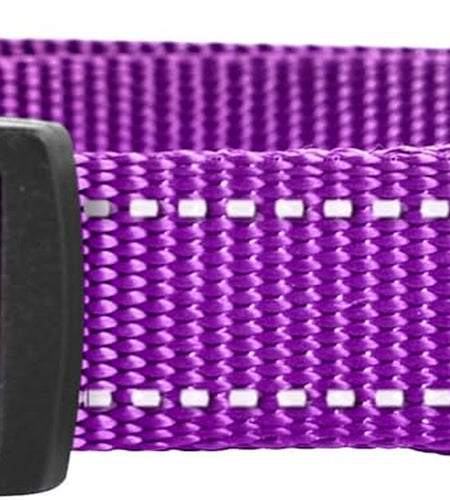 Reflective Dog Collar,Bright Glow Colors for Night Safety, Adjustable for Small, Medium, Large Pet and Puppies Accessories, Male, Female, Boy, Girl, Puppy (Small, Purple)