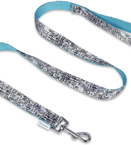 Friends TV Show City Doodle Dog Leash, Attaches to Harness - Friends Dog Lead, Puppy Leash, Leash for Dogs, Dog Leashes, Cute Dog Leash, Blue Dog Leash, Friends Pet Leash for Puppy, Dog Walking Leash