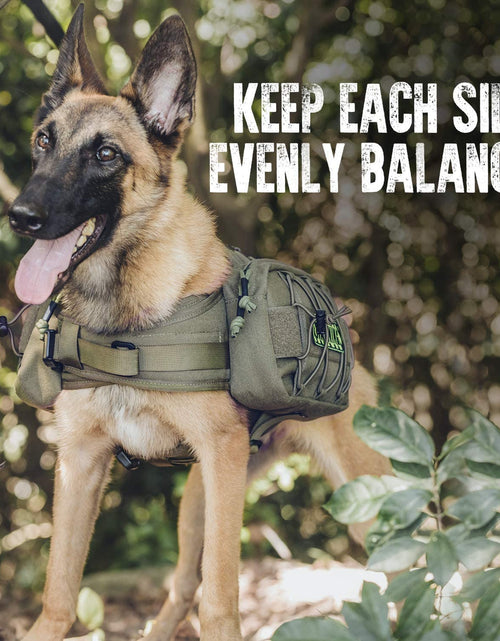 Load image into Gallery viewer, Dog Backpack for Medium &amp; Large Dogs, Nylon Backpack for Dogs Tactical Pet Backpack with Side Pockets for Hiking Walking Training Running (Green, Large)
