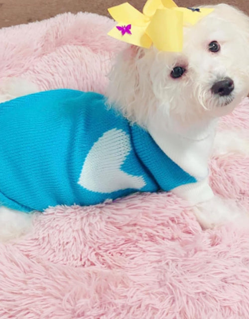 Load image into Gallery viewer, Pet Dog Sweaters Classic Knitwear Turtleneck Winter Warm Puppy Clothing Cute Strawberry and Heart Doggie Sweater
