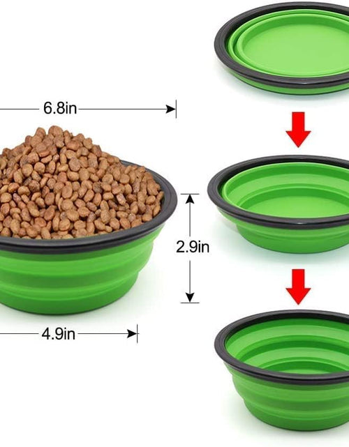 Load image into Gallery viewer, Collapsible Dog Bowl, 2 Pack Collapsible Dog Water Bowls for Cats Dogs, Portable Pet Feeding Watering Dish for Walking Parking Traveling with 2 Carabiners
