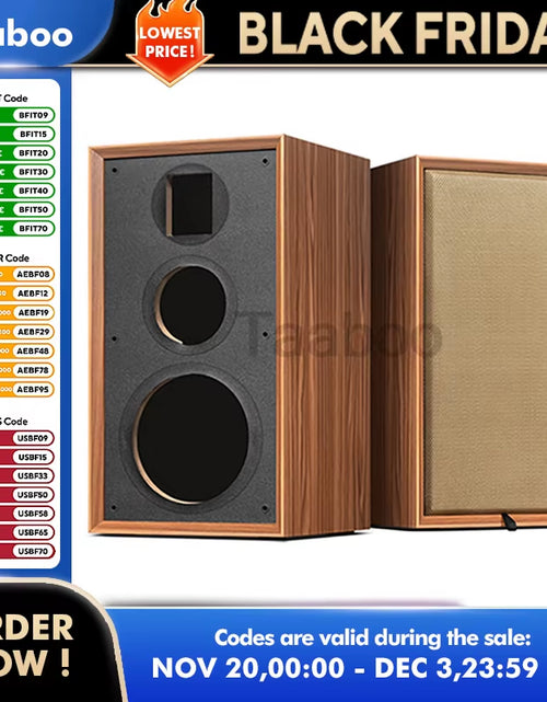 Load image into Gallery viewer, 8 Inch Three-Way Labyrinth Speaker Empty Box Bookshelf Speaker Home Speaker DIY Hifi Audio Wooden Handmade Box Passive Speaker
