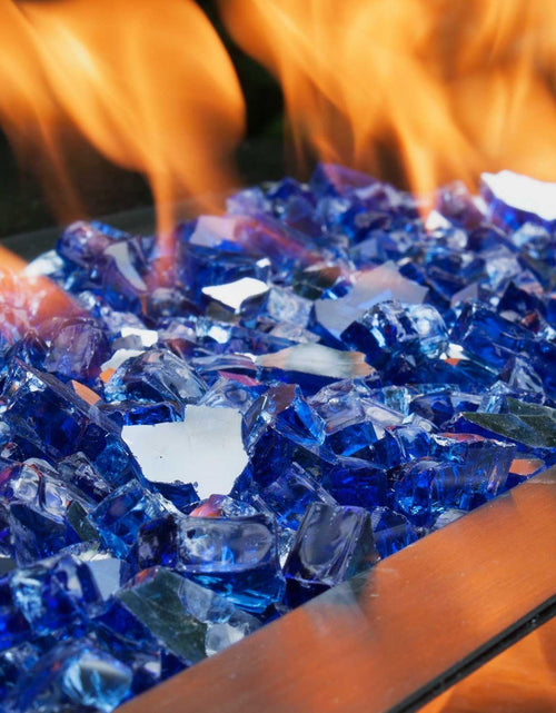 Load image into Gallery viewer, High Luster, 1/2" Reflective Tempered Fire Glass in Meridian Blue | 10 Pound Jar
