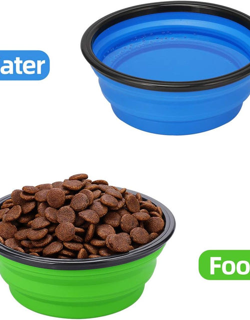 Load image into Gallery viewer, Extra Large Collapsible Dog Bowls 2 Pack, 34Oz Foldable Dog Travel Bowl, Portable Dog Water Food Bowl with Carabiner, Pet Feeding Cup Dish for Traveling, Walking, Parking
