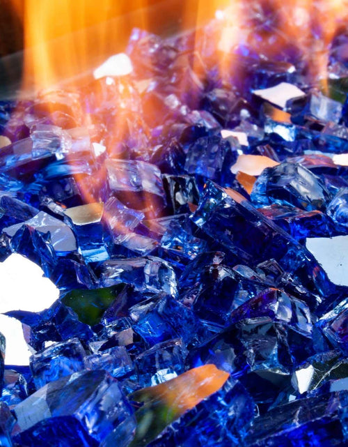 Load image into Gallery viewer, High Luster, 1/2" Reflective Tempered Fire Glass in Meridian Blue | 10 Pound Jar

