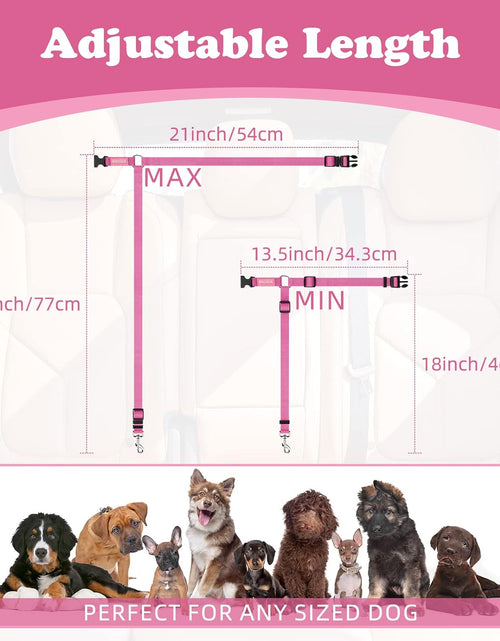 Load image into Gallery viewer, 2 Packs Dog Cat Safety Seat Belt Strap Car Headrest Restraint Adjustable Nylon Fabric Dog Restraints Vehicle Seatbelts Harness
