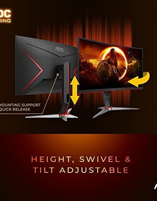 Load image into Gallery viewer, C32G2 32" Curved Frameless Gaming Monitor FHD, 1500R Curved VA, 1Ms, 165Hz, Freesync, Height Adjustable, 3-Year Zero Dead Pixel Policy, Black

