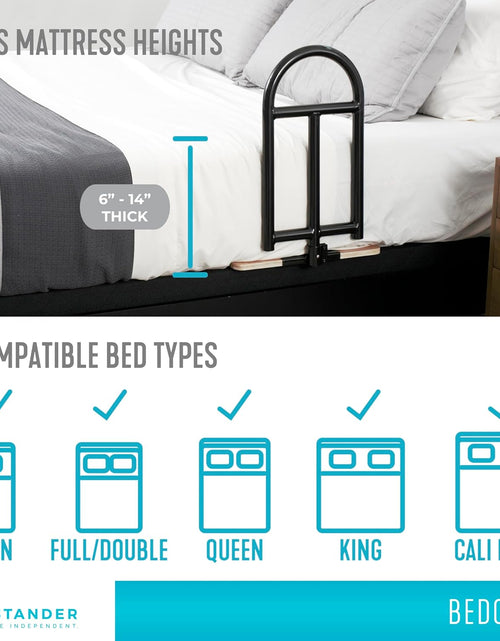 Load image into Gallery viewer, Bedcane, Adult Bed Rail and Support Handle, Height Adjustable Elderly Stand Assist with Organizer Pouch
