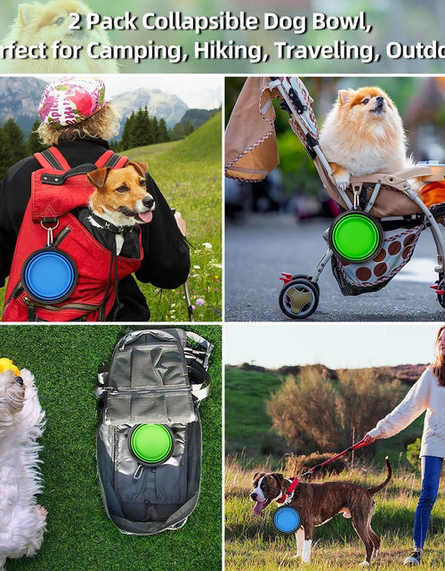 Load image into Gallery viewer, Extra Large Collapsible Dog Bowls 2 Pack, 34Oz Foldable Dog Travel Bowl, Portable Dog Water Food Bowl with Carabiner, Pet Feeding Cup Dish for Traveling, Walking, Parking
