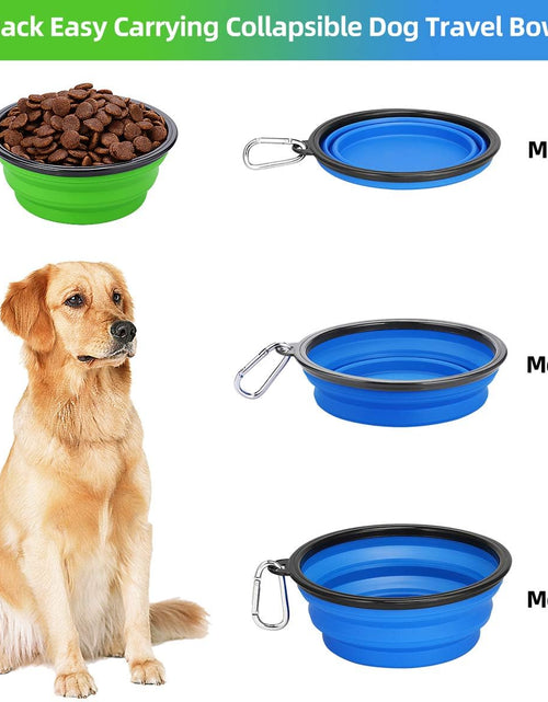 Load image into Gallery viewer, Extra Large Collapsible Dog Bowls 2 Pack, 34Oz Foldable Dog Travel Bowl, Portable Dog Water Food Bowl with Carabiner, Pet Feeding Cup Dish for Traveling, Walking, Parking
