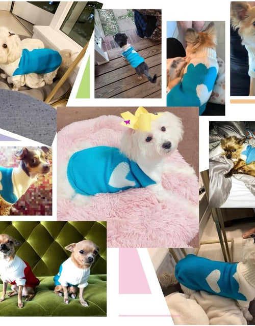 Load image into Gallery viewer, Pet Dog Sweaters Classic Knitwear Turtleneck Winter Warm Puppy Clothing Cute Strawberry and Heart Doggie Sweater
