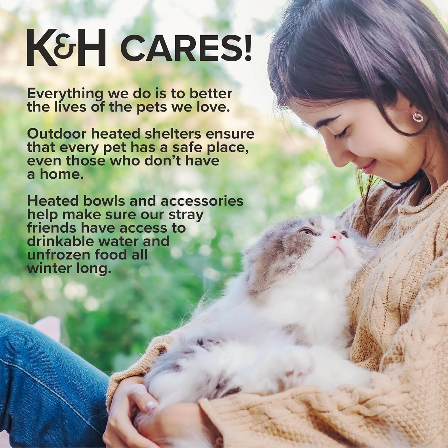 Original Outdoor Heated Kitty House Cat Shelter 19 X 22 X 17 Inches - Heated or Unheated