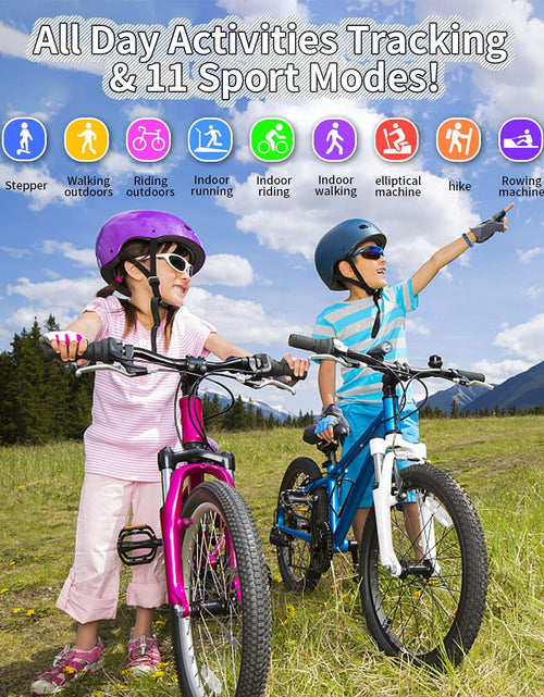 Load image into Gallery viewer, Kids Watch Fitness Tracker, Fitness Watches for Kids, Activity Tracker with Pedometers, Stopwatch, IP68 Waterproof, 11 Sport Modes Smart Watch for Kids Age 6-16 Years Old
