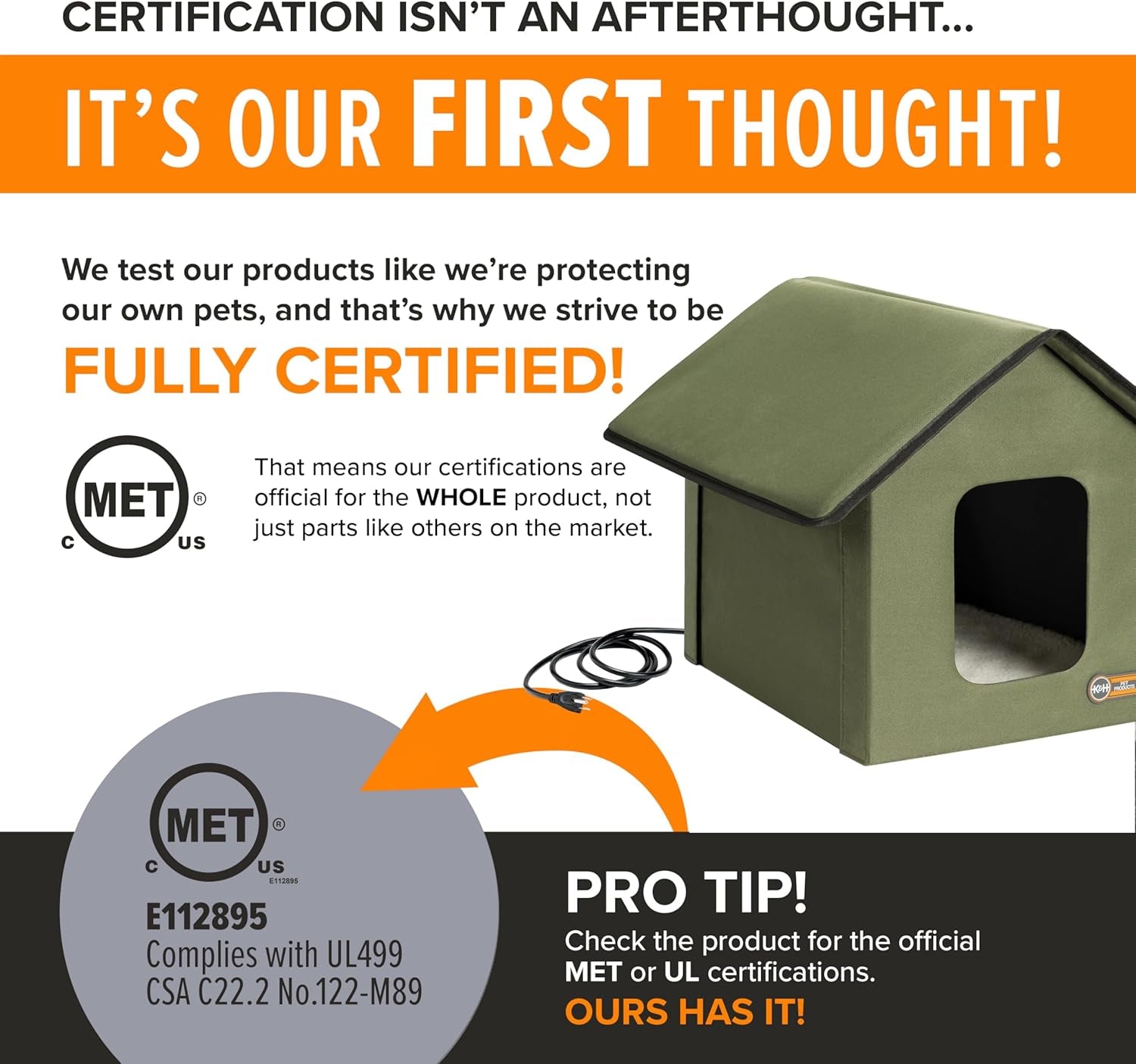 Original Outdoor Heated Kitty House Cat Shelter 19 X 22 X 17 Inches - Heated or Unheated