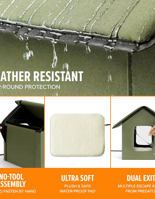 Load image into Gallery viewer, Original Outdoor Heated Kitty House Cat Shelter 19 X 22 X 17 Inches - Heated or Unheated

