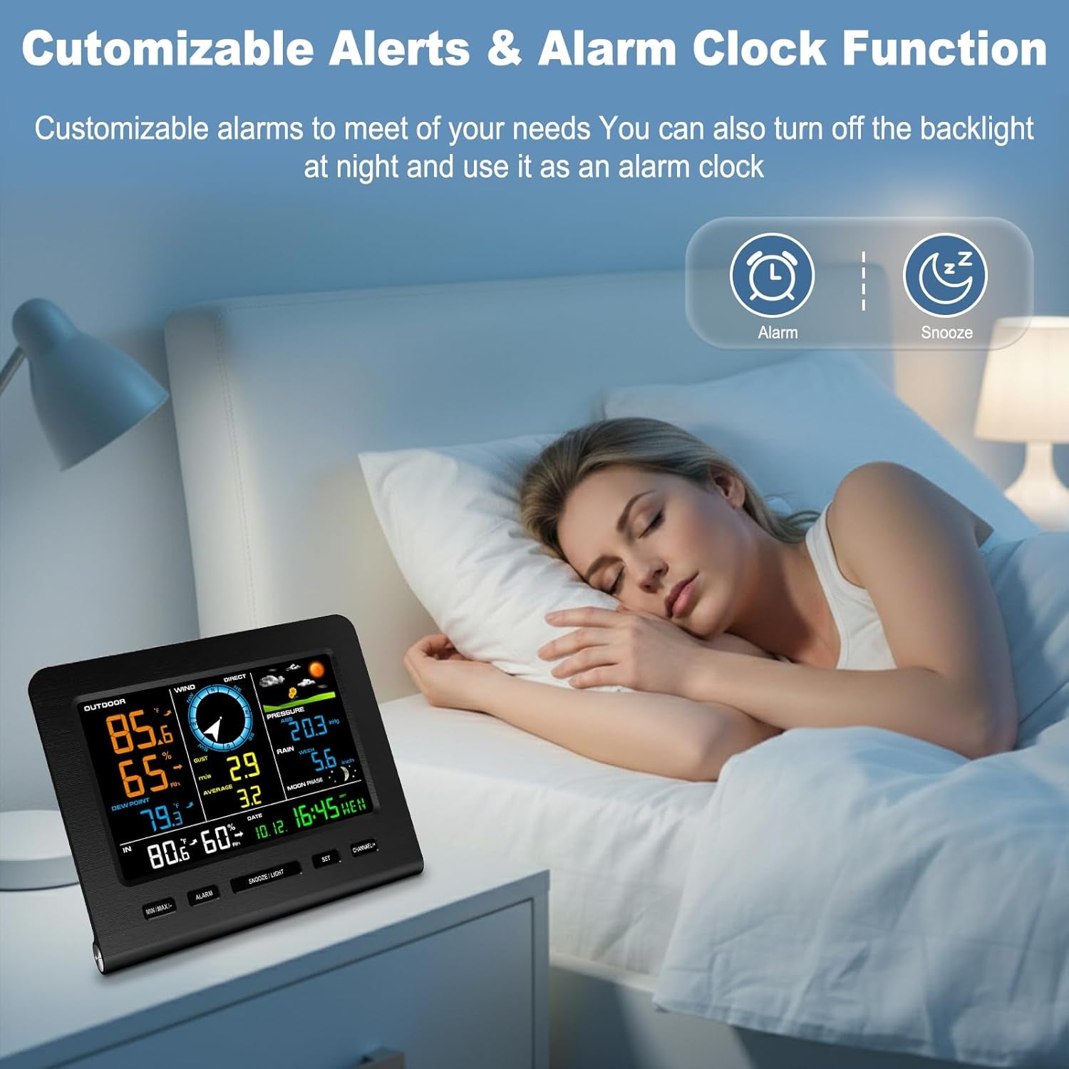 Smartweather Pro™ – Wifi Wireless Indoor & Outdoor Weather Station with Rain, Wind & Temp Monitoring